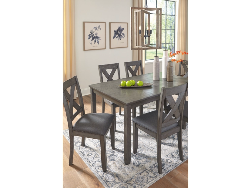 Caitbrook Counter Height Dining Table and 6 Bar Stools