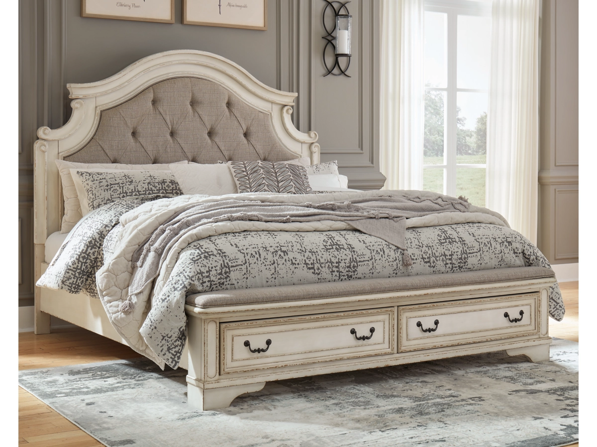 Realyn King Upholstered Panel Storage Bed