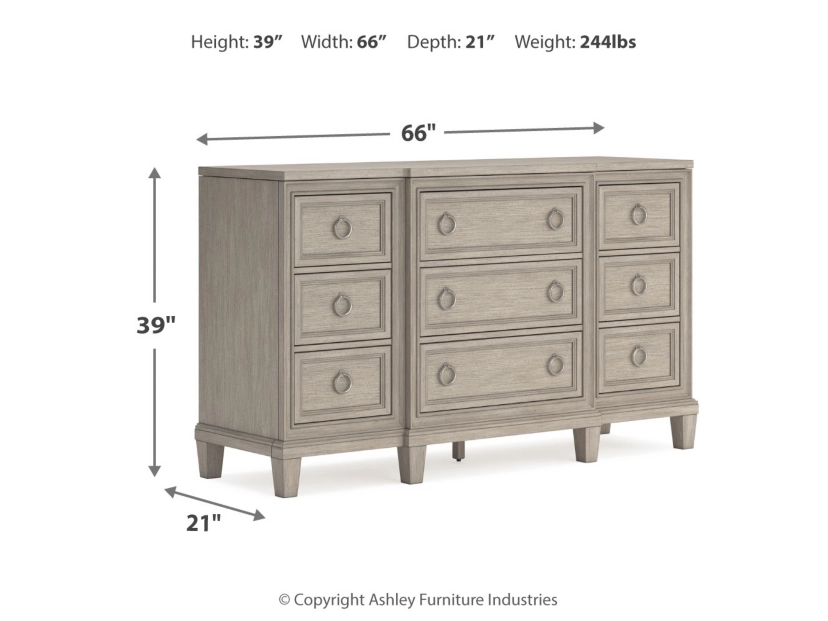 Jorlaina 9 Drawer Dresser
